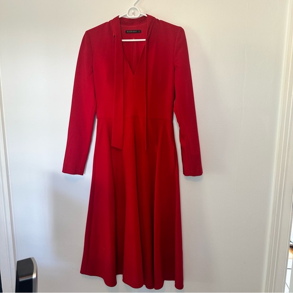Black Halo Red Tie-Neck Dress size 6 - Picture 1 of 7